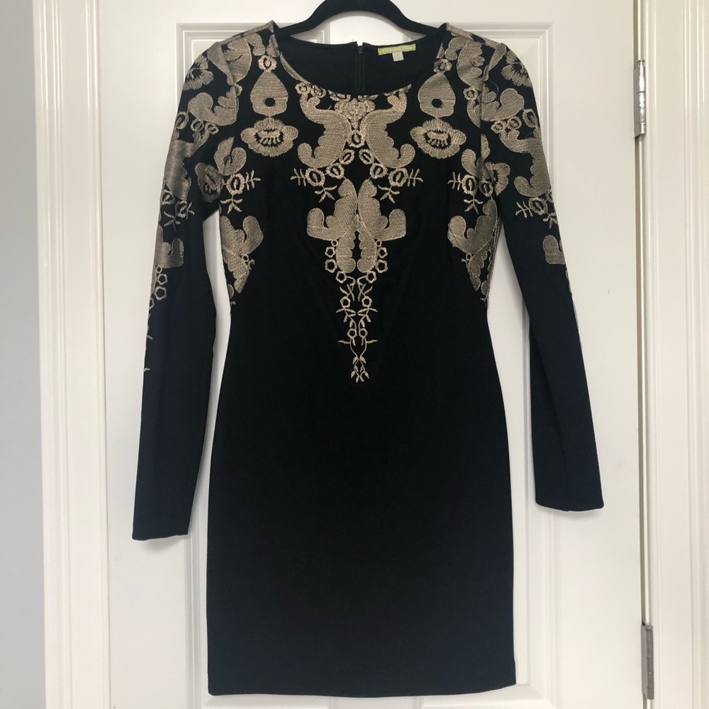 Embroidered Long Sleeve Dress Size S